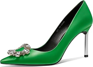 Castamere Women's High Heel Pointed Toe Stiletto High Heel Pumps Slip-on Diamond Crystal Wedding Party 8.5 cm Heels