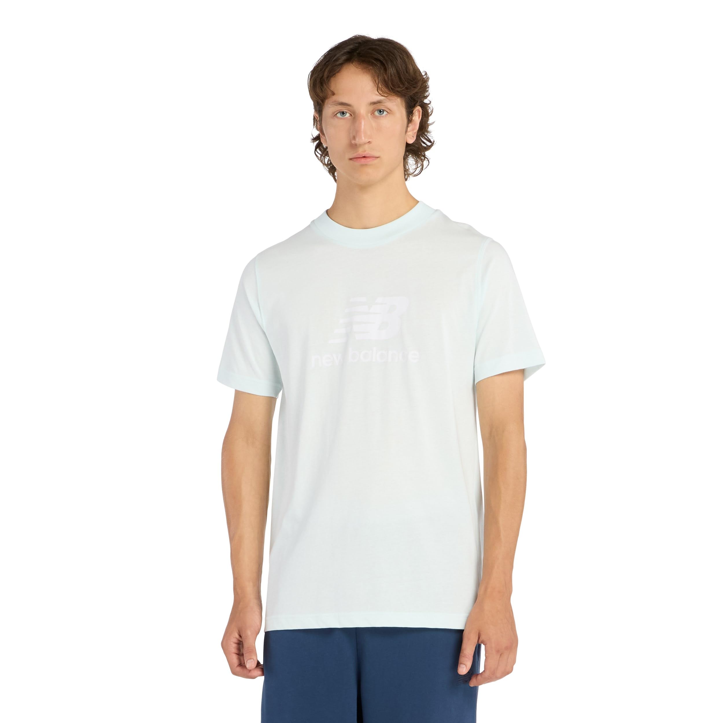 New Balance Men's Grey Sweatshirt Essentials Stacked