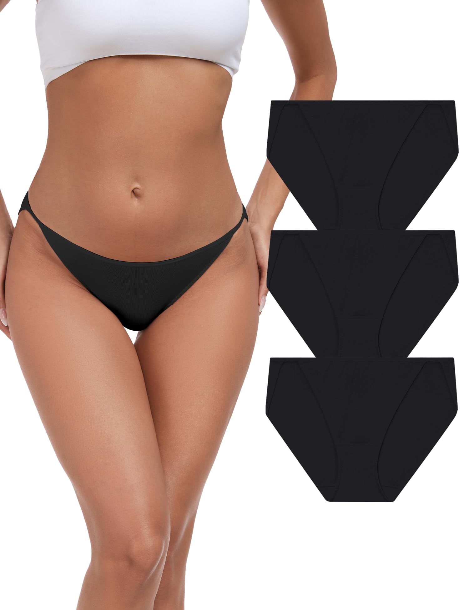 ANLIQI Women’s High Cut String Bikini Underwear Soft Modal Low Rise No Show Pant