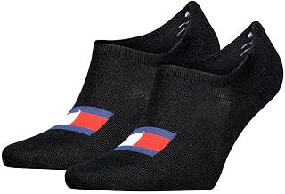 Tommy Hilfiger Footie Unisex Adult Socks (Pack of 2), Black