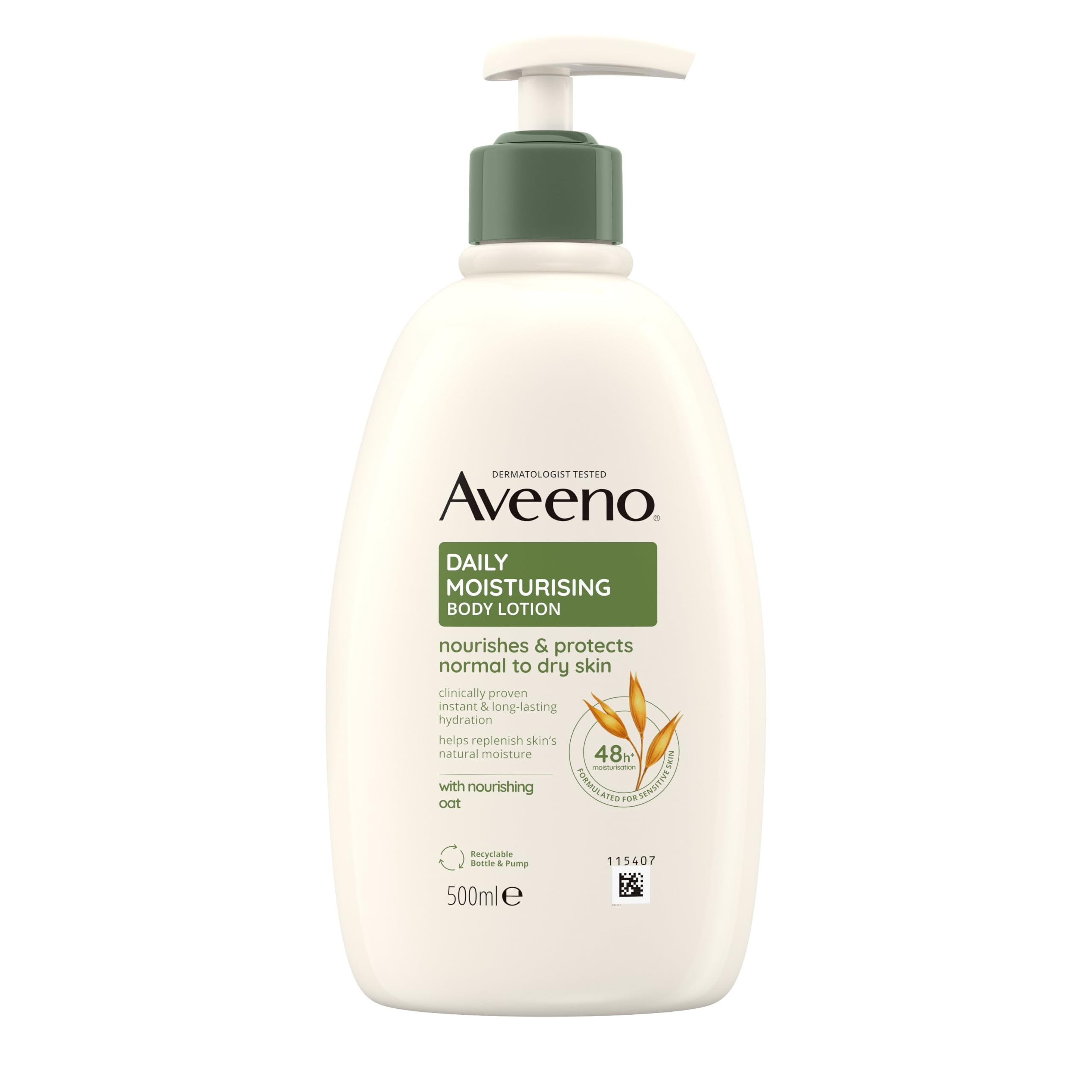 Aveeno Daily Moisturising Body Lotion for Sensitive Skin (1 x 500ml) | Enriched 