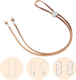 Epkoxlx Leather Hat Chin Strap, Adjustable Windproof Stampede String for Ranch, Horse Riding, Hiking, Convertibles