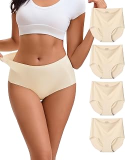 INNERSY Culotte sans Couture Femme Taille Haute Slip Microfibre Lot de 4