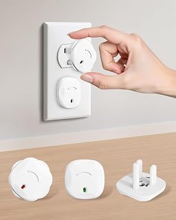 BBsecure Outlet Covers Baby Proofing - 40 Packs Child Safety Plug Covers | Baby Outlet Protectors with Unique Rotating Design for Prevent Electrical Shock, for US 3-Prong, Home, Office, School - White