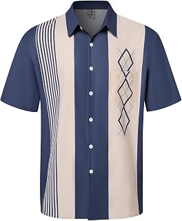 Hardaddy Vintage Printed Casual Summer Beach Hawaiian Short Sleeve Shirt