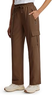 Libin Women's Hiking Trousers, 27 Inch Lightweight Quick Dry Casual Work Travel Safari Outdoor Trousers with Pockets