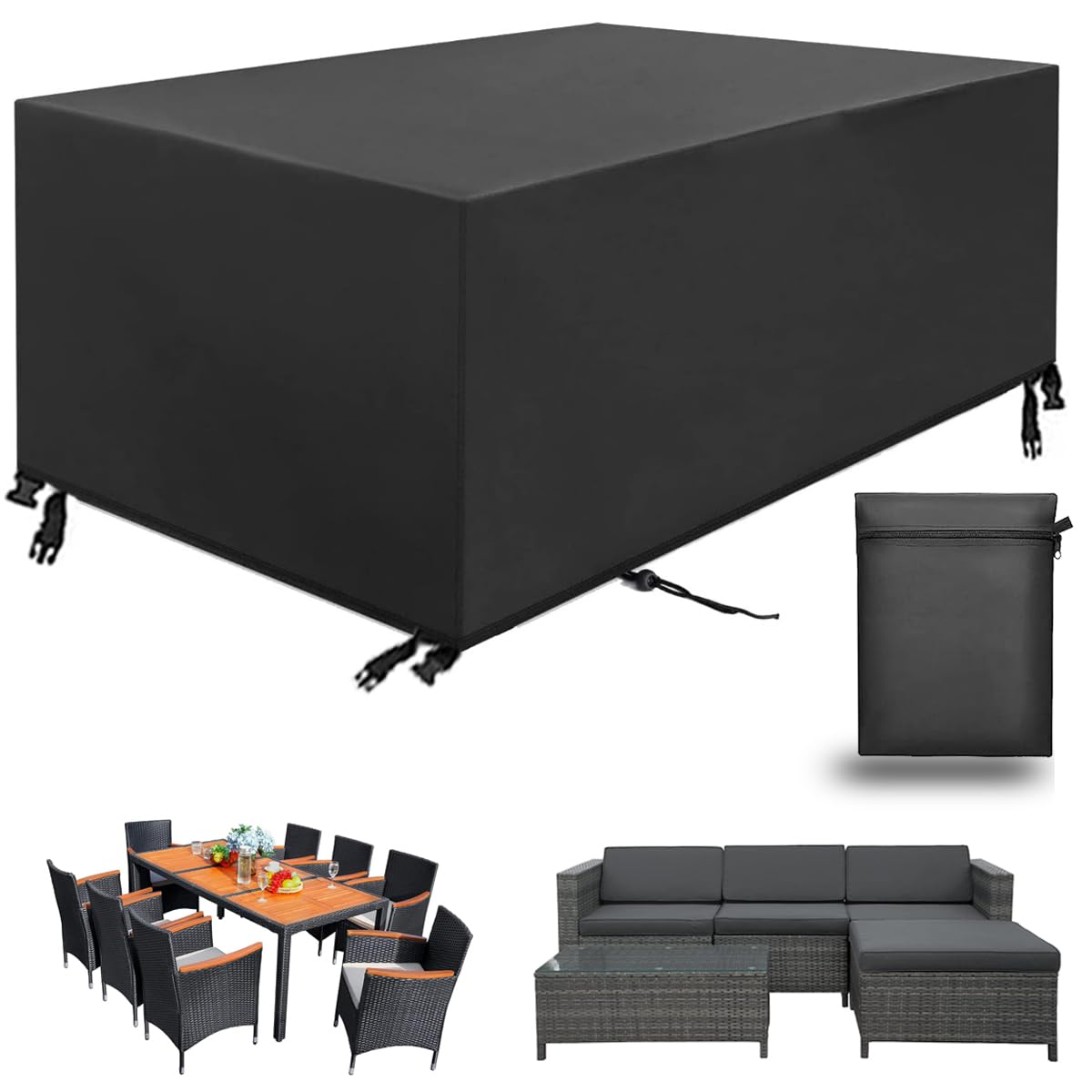 Aipwerer Cover for Outdoor Garden Furniture 420D Oxford 213 x 133 x 72 cm | Blac