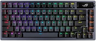 ASUS ROG Azoth Wireless Mechanical Gaming Keyboard – 75% TKL, Tri-Mode Connectivity, Hot Swappable Pre-lubed ROG NX Snow Linear Switches, PBT Keycaps, RGB, OLED Display, PC/Mac Support - Black