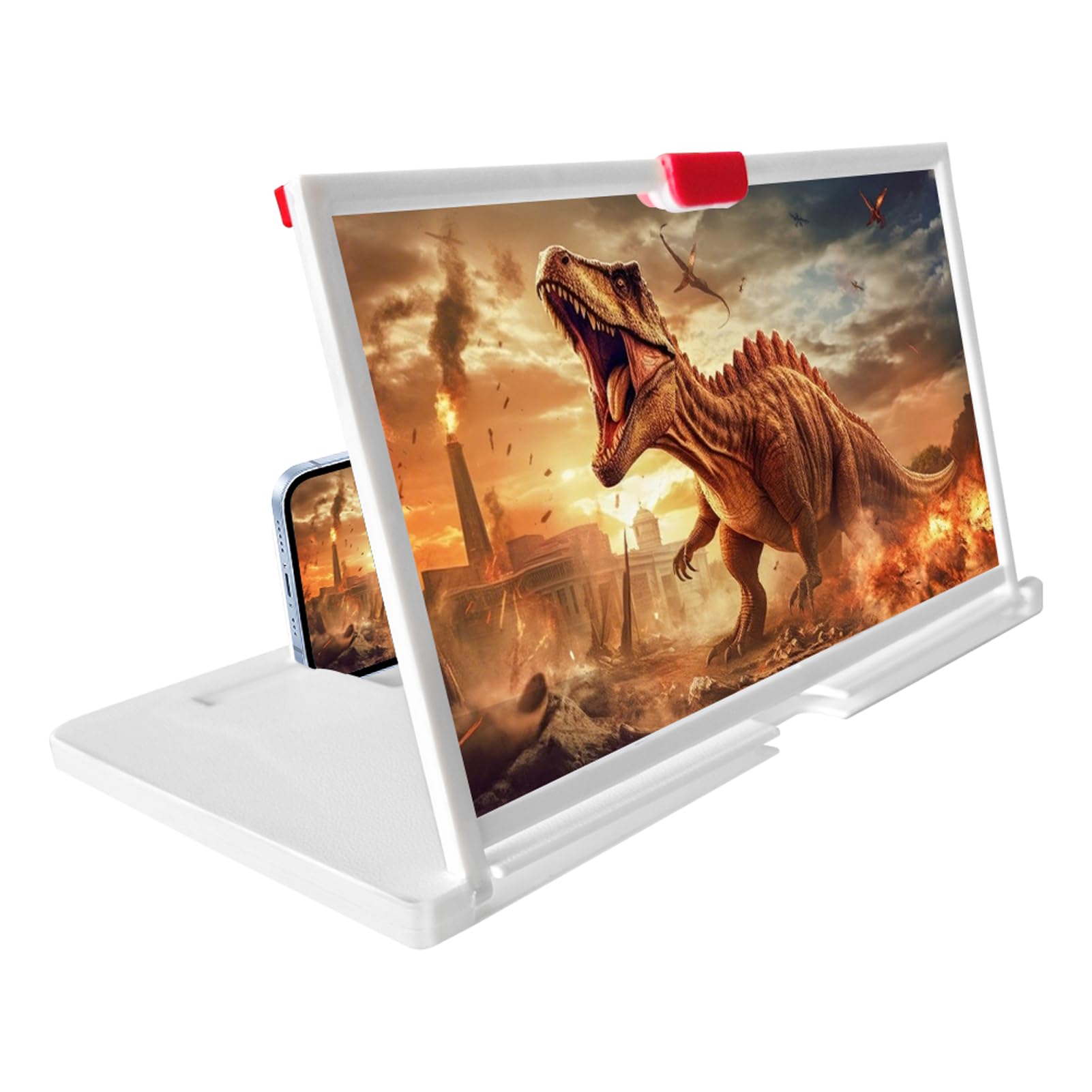 12'' Phone Screen Magnifier Amplifier, Foldable Phone Stand 3D HD Mobilephone Ma