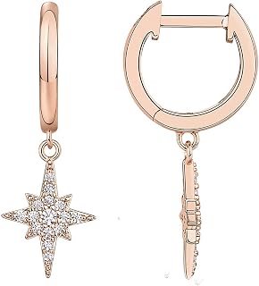 PAVOI 14K Gold Plated Dainty Motif Charms Huggie Hoop Earrings for Women
