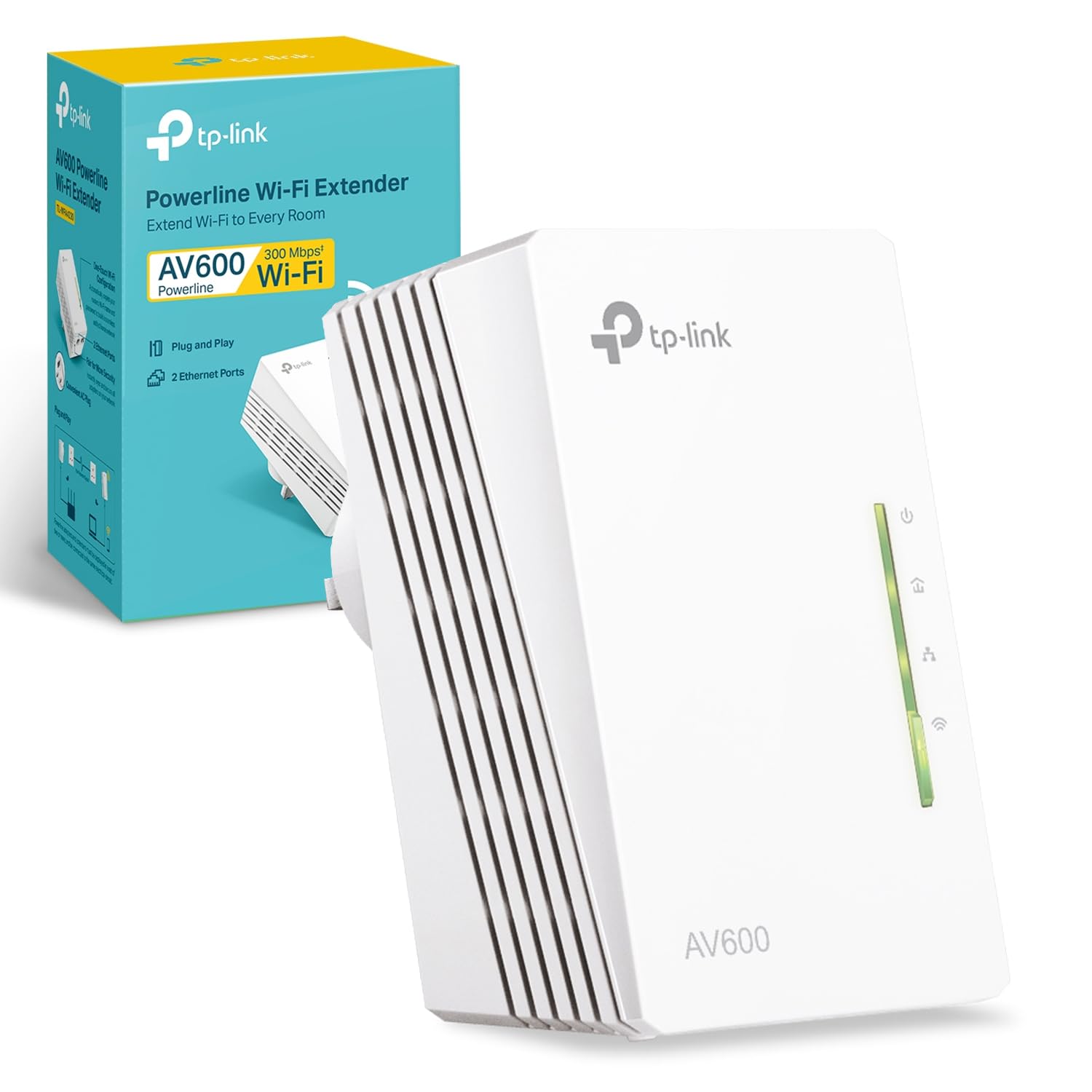 TP-Link TL-WPA4220 2-Port Add-On Powerline Adapter, Range Extender, Broadband/Wi