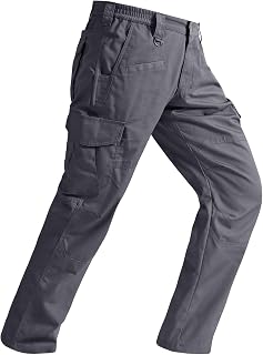 SPOSULEI Mens Tactical Ripstop Pants 9 Pockets Waterproof Hiking Hunting Pants 30in/32in/34in (No Belt)