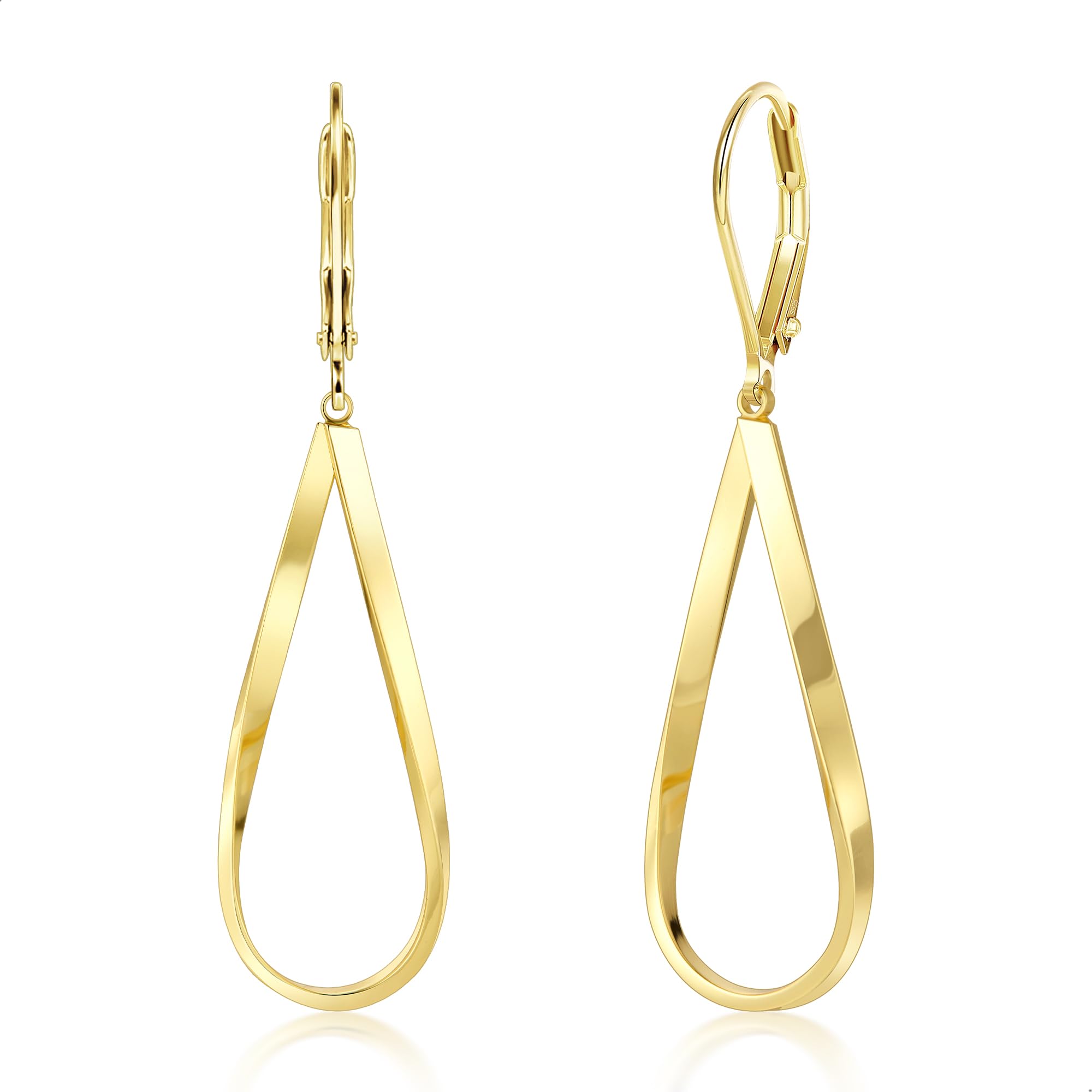 ALEXCRAFT Silver Teardrop Leverback Earrings for Women Trendy Waterdrop Drop Twi