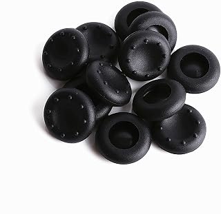 RELIAN Thumb Grips, Thumbstick Grips Caps Covers Replacement Silicone Analog for PS4/PS3/Xbox 360/Xbox One/Wii U Controller 12-Pack/6 Pairs(Black)
