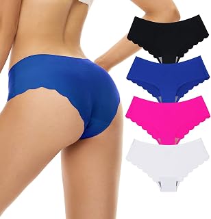 Women's Panties 4 Pack Seamless Invisible Breathable Low Rise Soft Stretch Panties
