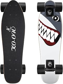 KO-ON Skateboard, 22 Inch Mini Cruiser Complete Skateboard | Cartoon Graphics for Kids Boys and Girls, Ideal for Cruising & Street Riding, 6 Layer Canadian Maple Deck with 90A PU Wheels