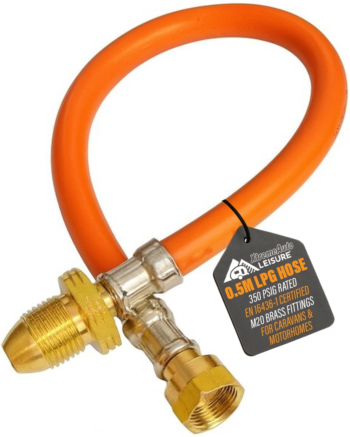 Xtremeauto 0.5M Orange LPG Pigtail Hose Pipe – High Pressure Propane Gas Connect