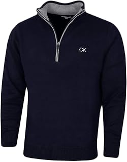 Calvin Klein Men's Lined Chunky Windproof Lined 1/2 Zip Sweater