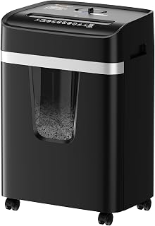 Bonsaii 12-Sheet Cross Cut Heavy Duty Paper Shredder for Home Office | P-4 Security Level, Jam-Proof System, 5.5Gal Pullout Bin with Casters, Shredder for CDs & Credit Card C282-A