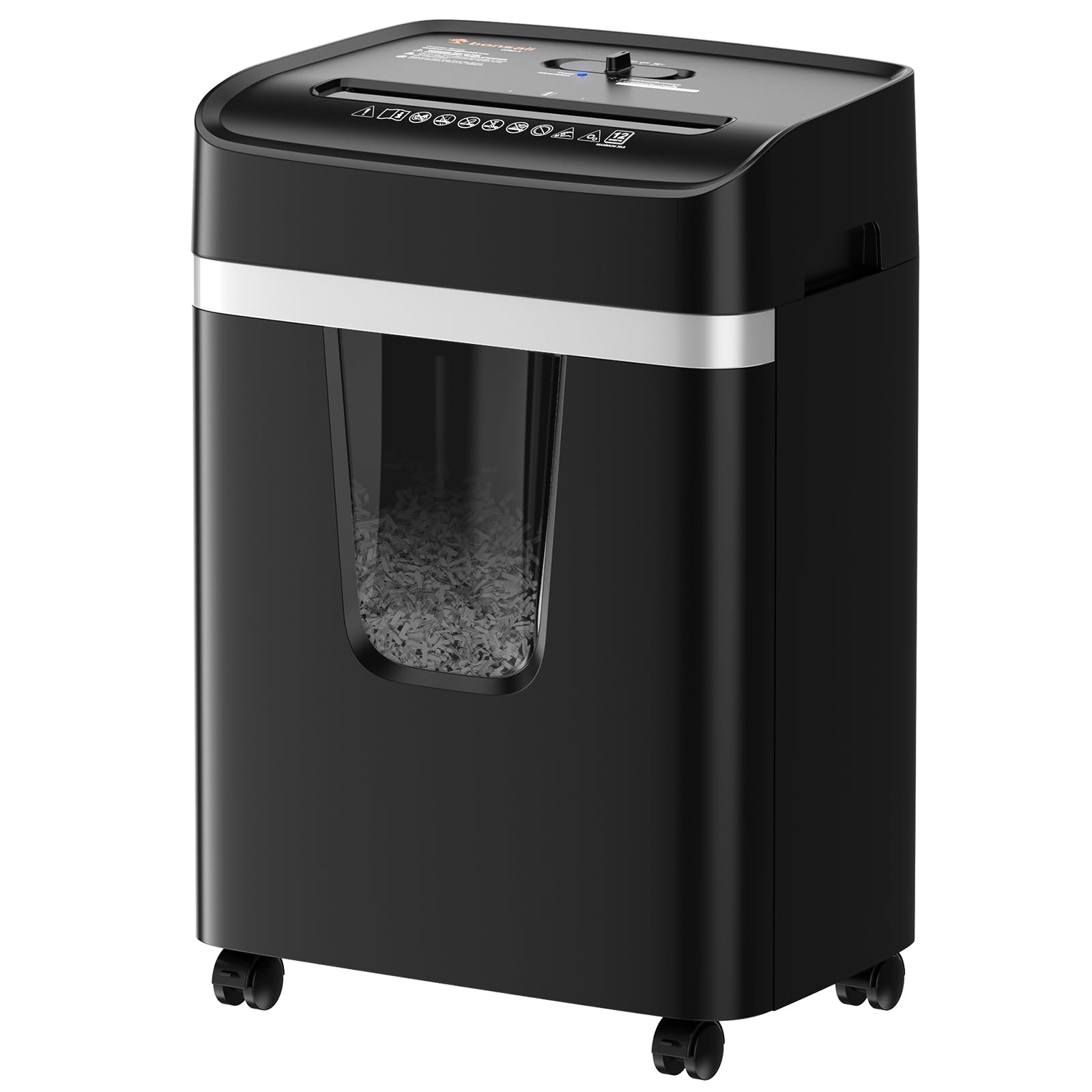 Bonsaii 12-Sheet Cross Cut Heavy Duty Paper Shredder for Home Office | P-4 Secur