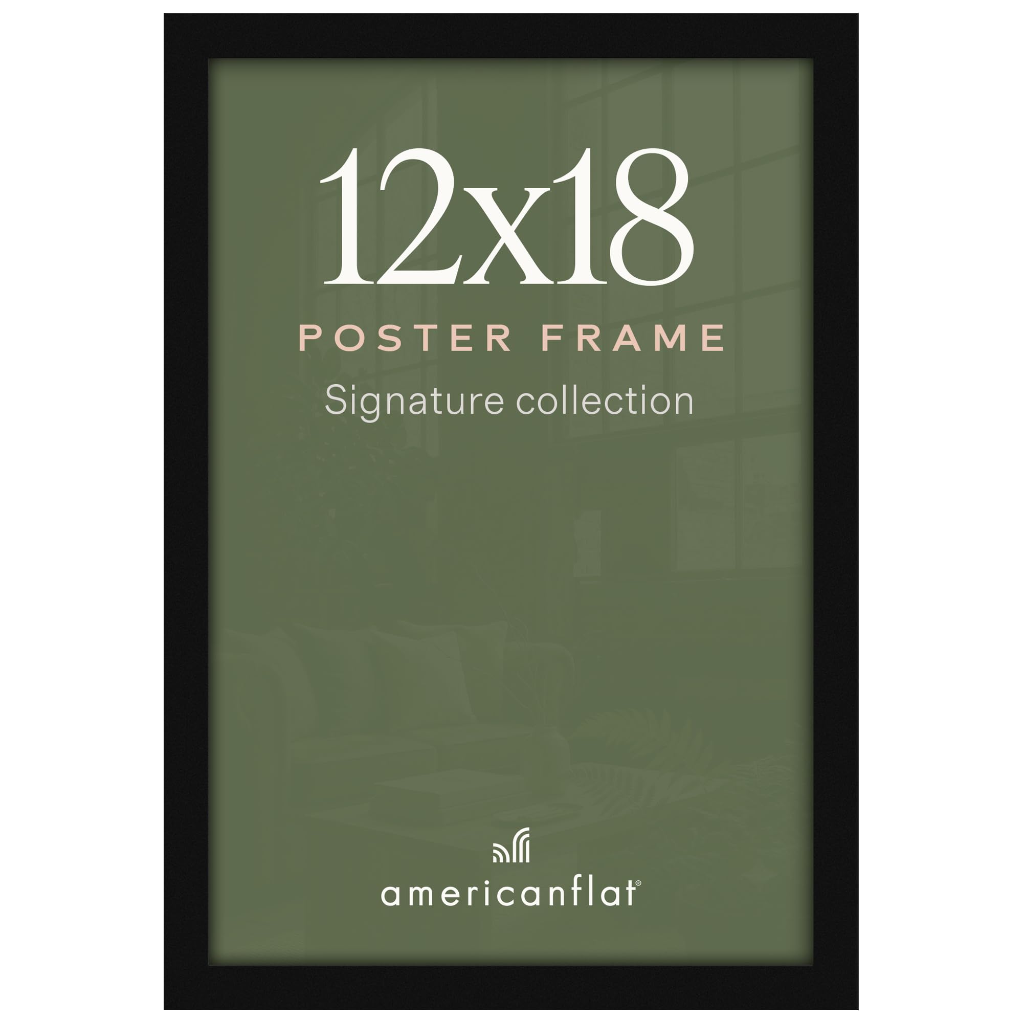 Americanflat 12x18 Picture Frame - Engineered Wood - Black | Shatter-resistant g