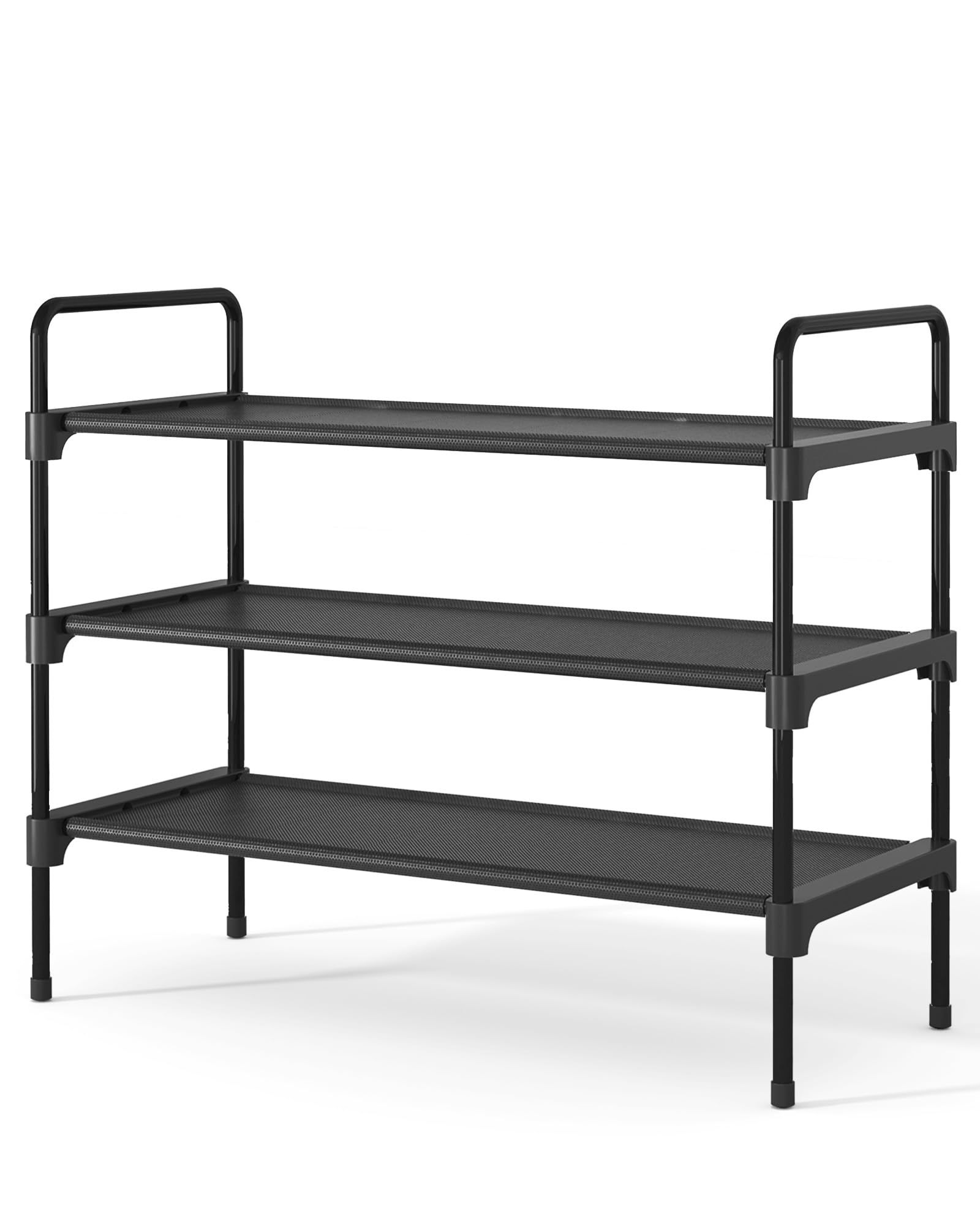 Kitsure Shoe Rack for Closet, Shoe Storage, 27.6" Wide - 3 Tiers, Black | Shoe O