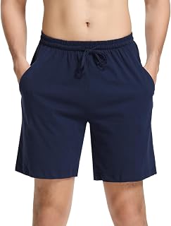 Aseniza Men's Short Shorts, Men's Cotton Shorts, Casual Summer Trousers with Drawstring and Pockets, Bermuda Shorts, Men's Sports Trousers
