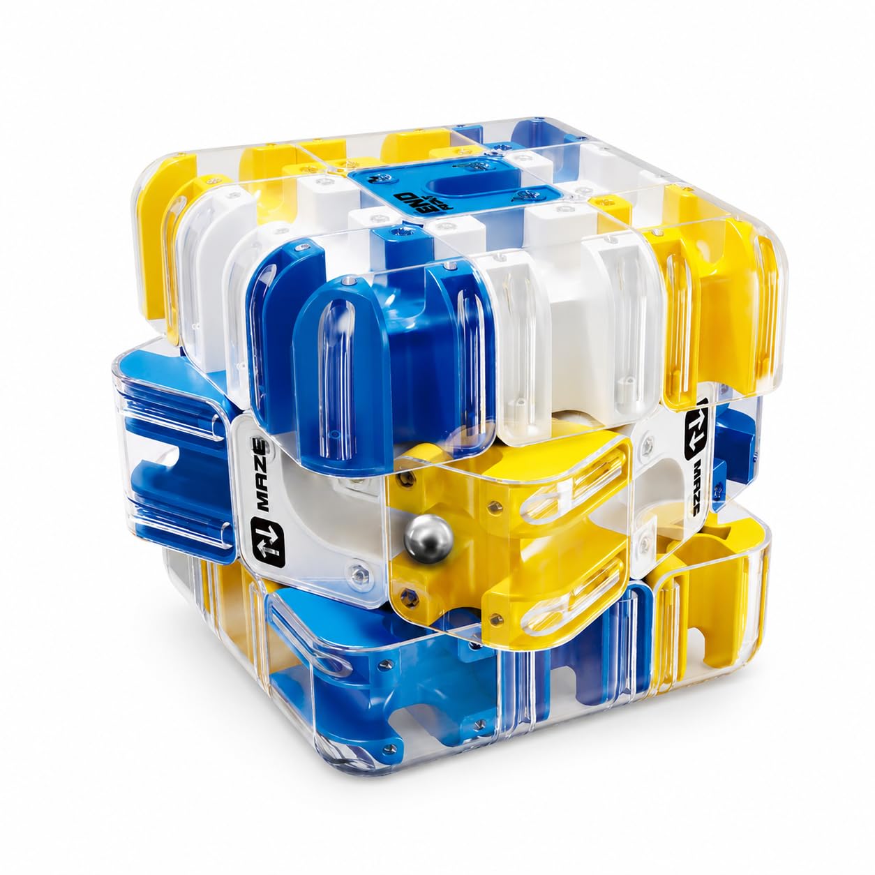 Starcorss line 3D Rolling Ball Maze Cube Puzzle, 8.5 cm Large Handheld Brain Tea