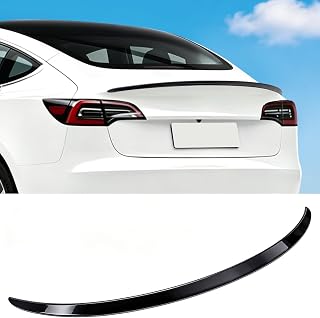 Xprite Rear Spoiler Compatible with 2017-2023 Tesla Model 3 Trunk Lip Wing | OEM-Style Fit, ABS Material, OEM Fit Sporty Design, Enhance Rear Appearance, No-Drill Easy Installation, Glossy Black