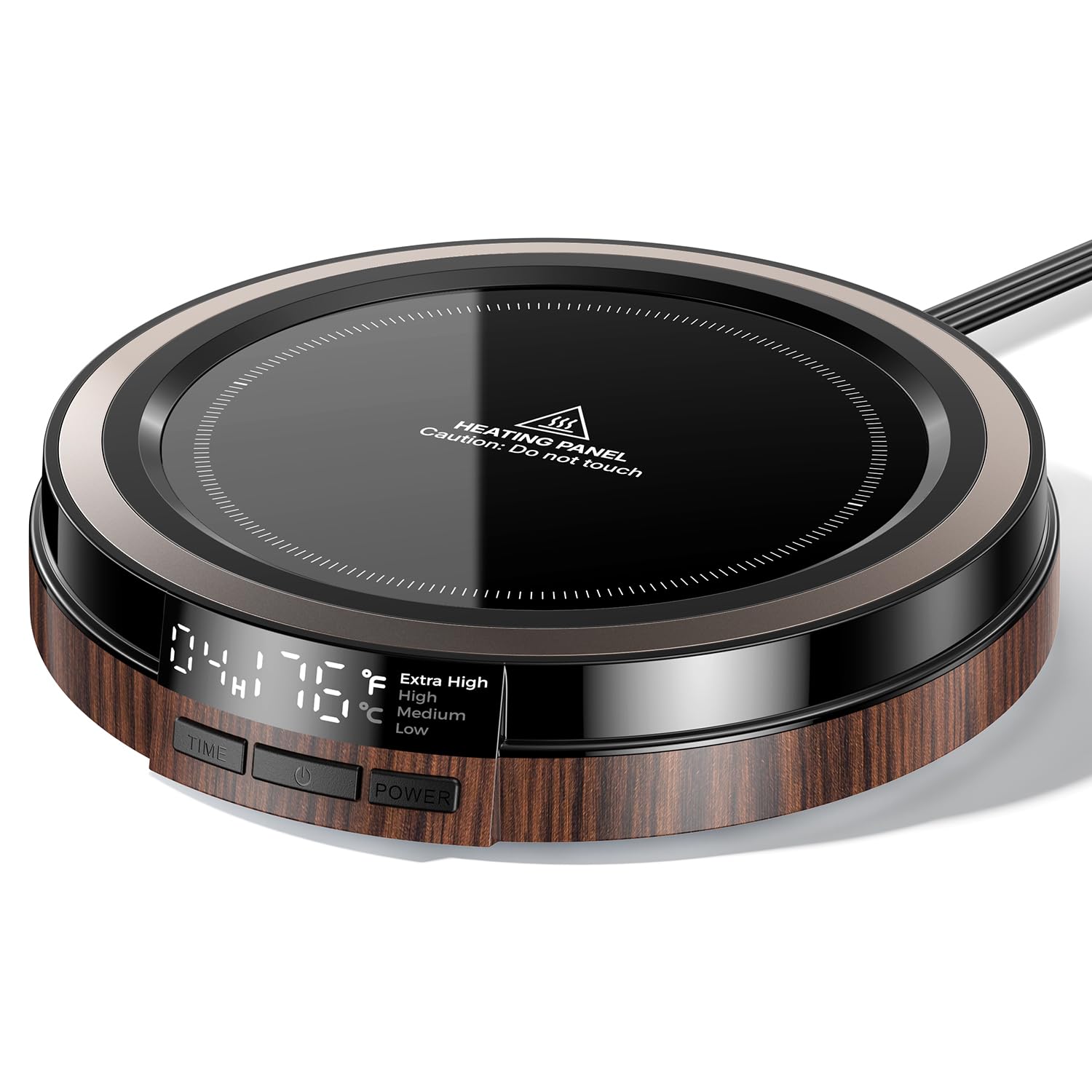 BEARWIND Coffee Mug Warmer for Desk, 50W, Cup Warmer 4 Temps & Timer - Wood | Sm