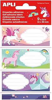 APLI 18435 - Unicorn School Labels 9 Pieces