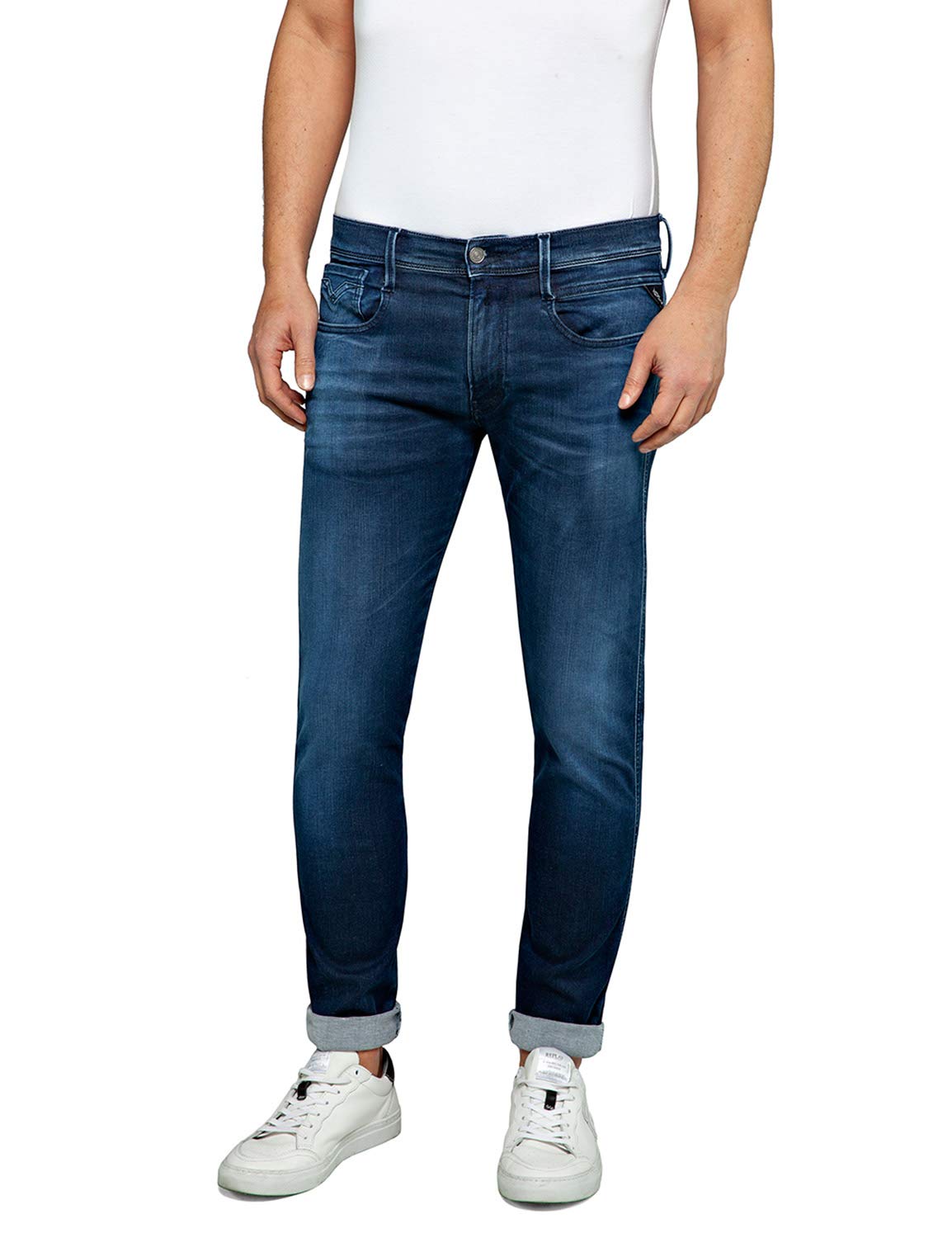 Replay Men's Anbass Slim-Fit Hyperflex Color X-Lite Jeans with Stretch