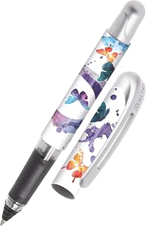 Online Spring Vibes Ergonomic Rollerball Pen for School and High School | Soft Grip for Left and Right Handed | Standard Ink Cartridges Refillable Blue | for Students