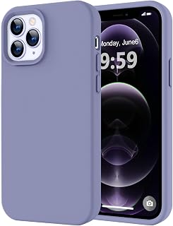 LOVE 3000 Compatible with iPhone 12 Pro Max Case | Thickening Liquid Silicone | Anti-Scratch Microfiber Lining | Full-Body Duty Heavy Protection Case for iPhone 12 Pro Max Women Girls, Lavender Grey