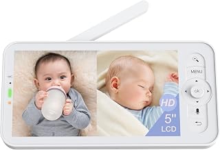 ARENTI 5" Wireless Display Screen2, Replacement for A4 &amp; D3 Series | 5" Screen, No-WiFi Local, Split-Screen for 2 Cams, 3350mAh Battery, Smart VOX Mode, Operation Logs, Night Light Control