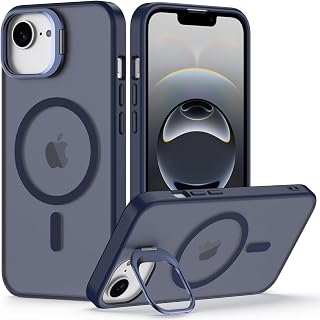 Nvollnoe for iPhone 17e Case,iPhone 16e Case Compatible with MagSafe Military Grade Shockproof Heavy Duty Protective Adjustable Kickstand Matte Semi Clear Phone Cover for iPhone 16e/17e(Blue)