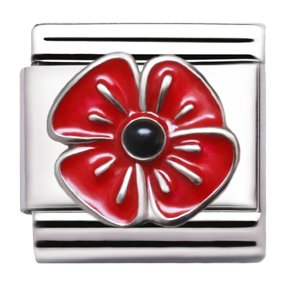 2Burned Italian Charm Flag for 9 mm Bracelets Stainless Steel
