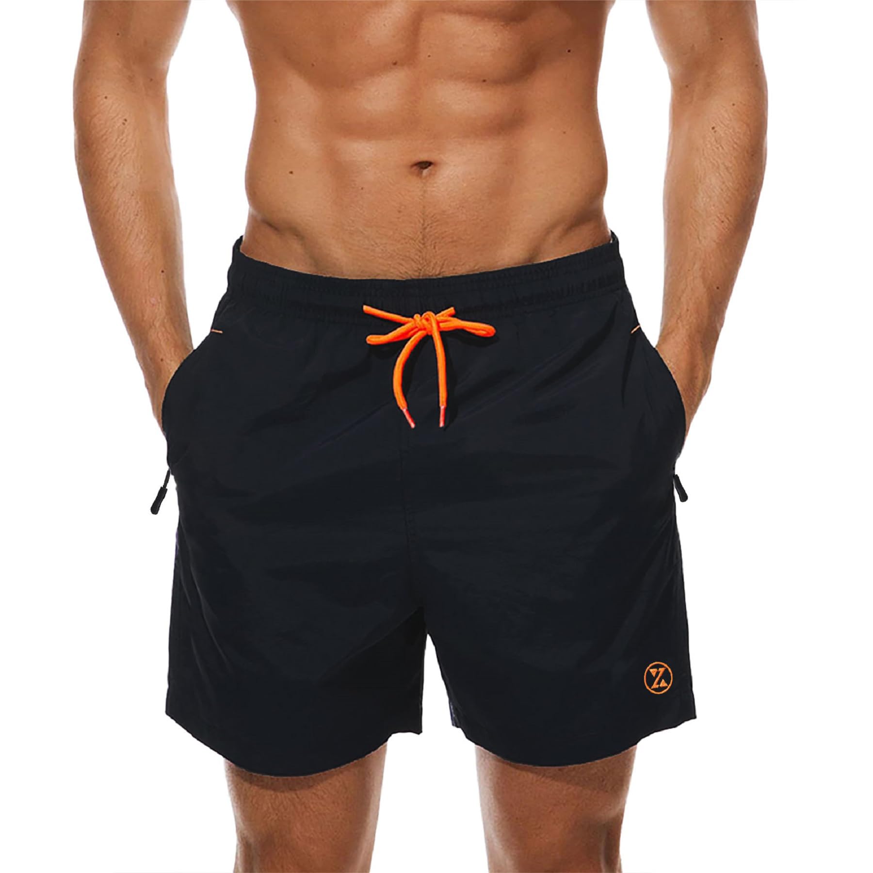 ZOXOZ Men's Swimming Pool Swimming Pool Swimming Costume with Pockets Zip Waterp
