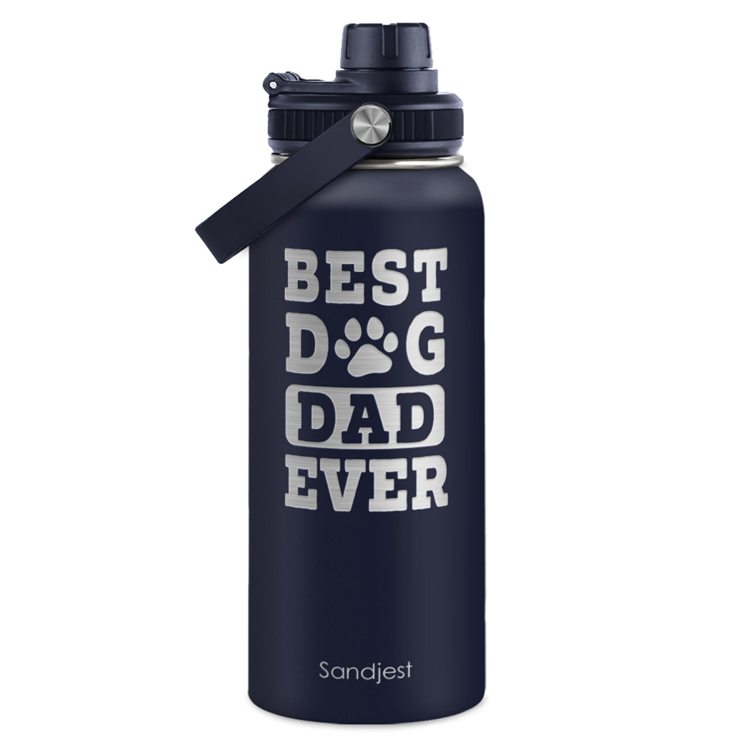 Dog Dad Gift, Insulated Stainless Steel Water Bottle 32oz, Best Dog Dad Ever, Va