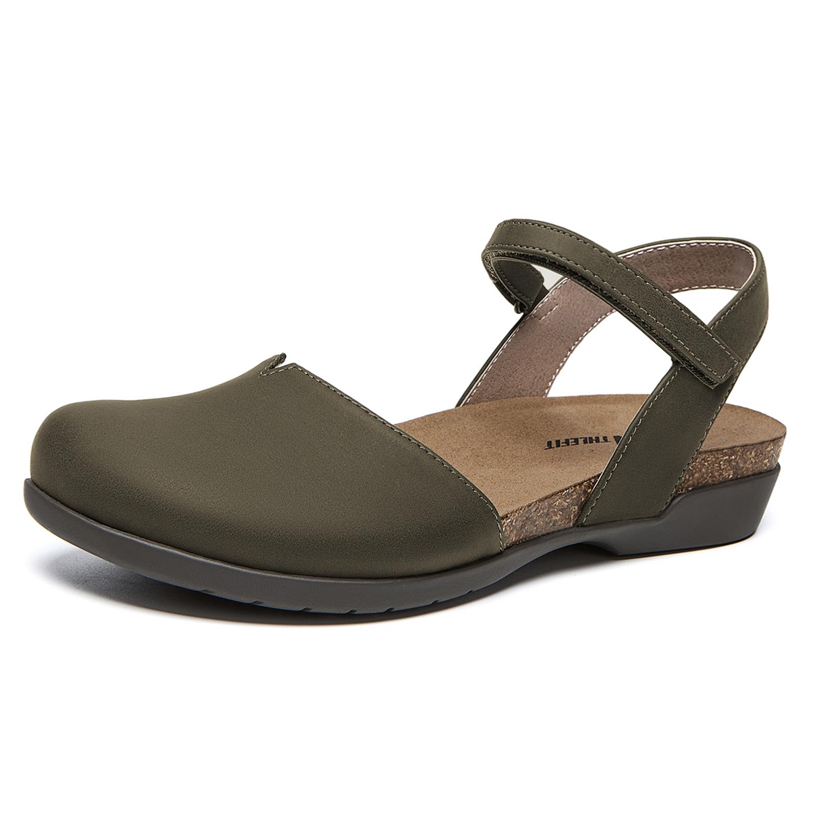 Athlefit Women's Summer Closed Toe Comfortable Flat Sandals