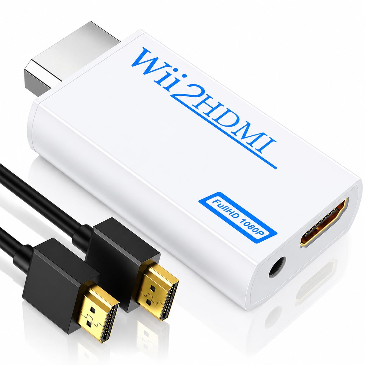 GANA Wii to HDMI Converter, 1080P Wii HDMI Adapter with 3.5mm Audio Jack | Plug 
