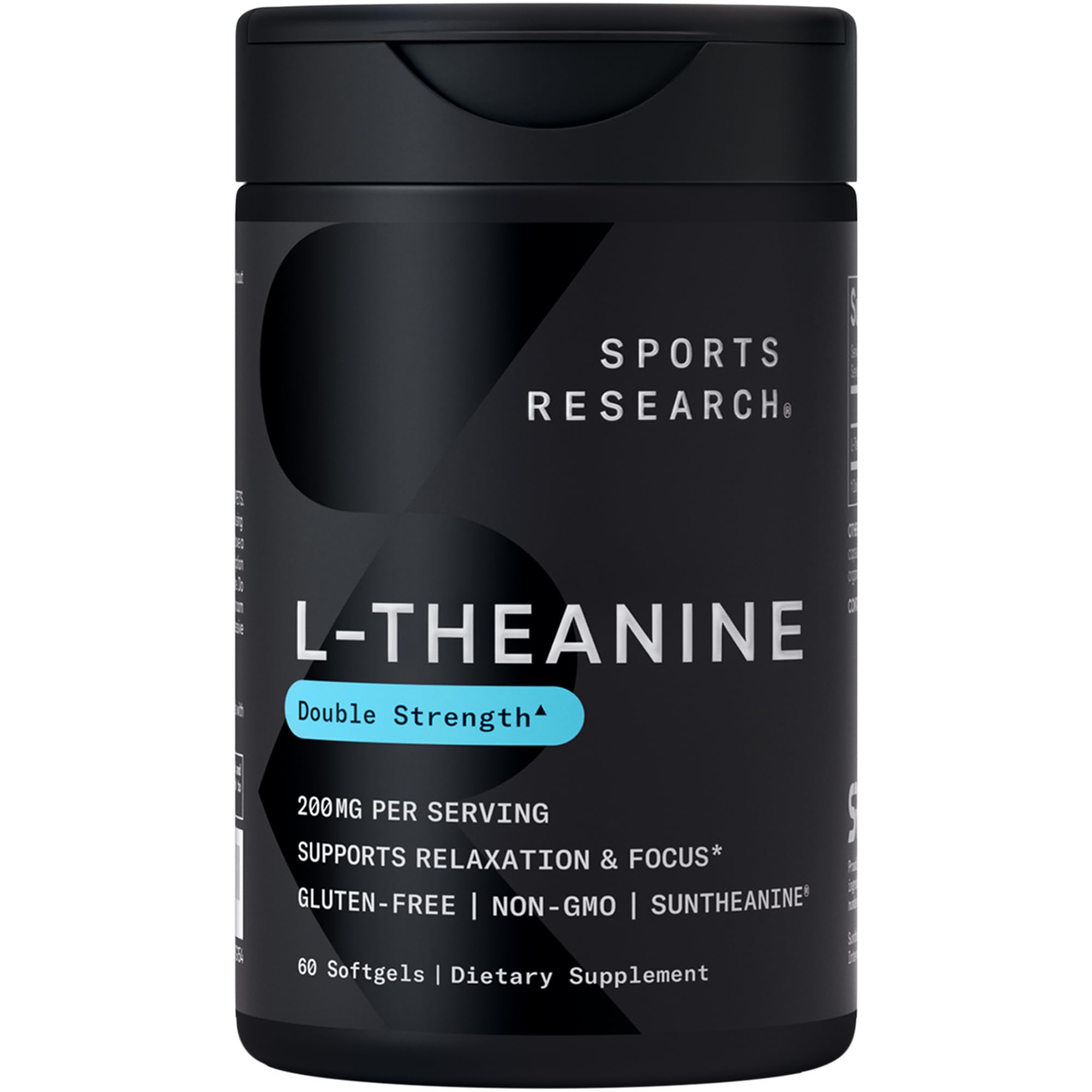Sports Research® L-Theanine 200mg with Suntheanine®, 60 Softgels | Double Streng