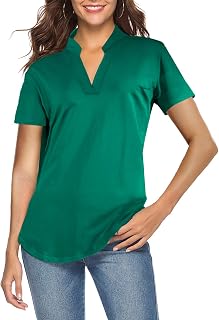 CEASIKERY Women's V-Neck Tunic Blouse Casual Shirt