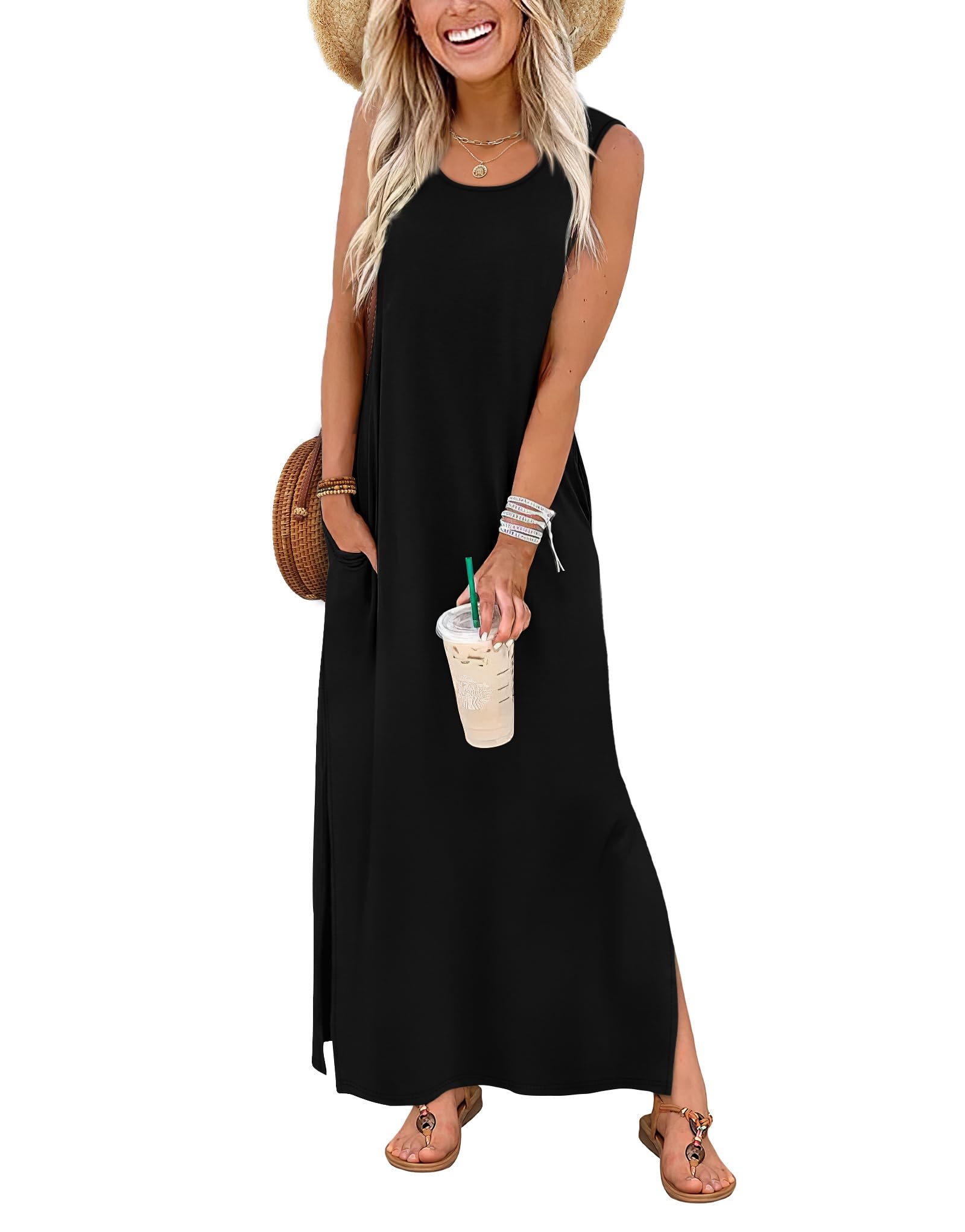 Maxi Dress Summer Dresses 2026 Beach Vacation Clothes Sleeveless Sundresses with