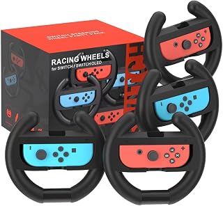 Switch1 Steering Wheel for Nintendo Switch Wheel Controller,Mario Kart Racing Wheel for Nintendo Switch OLED JoyCon with 4 Pack Switch Steering Wheel,Mario Kart8 Deluxe Switch Accessories Switch Wheel