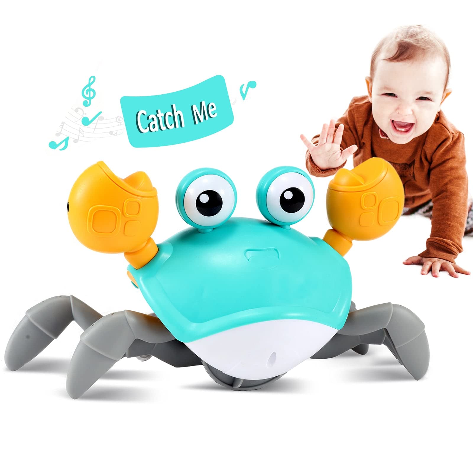 control future Crawling Crab Toy for Little Ones, Tummy Time Toy with Music and 