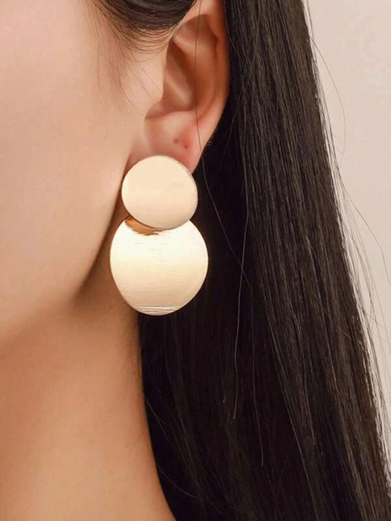 Simple geometric circle drop earrings. Multi-purpose fashion jewelry for women L