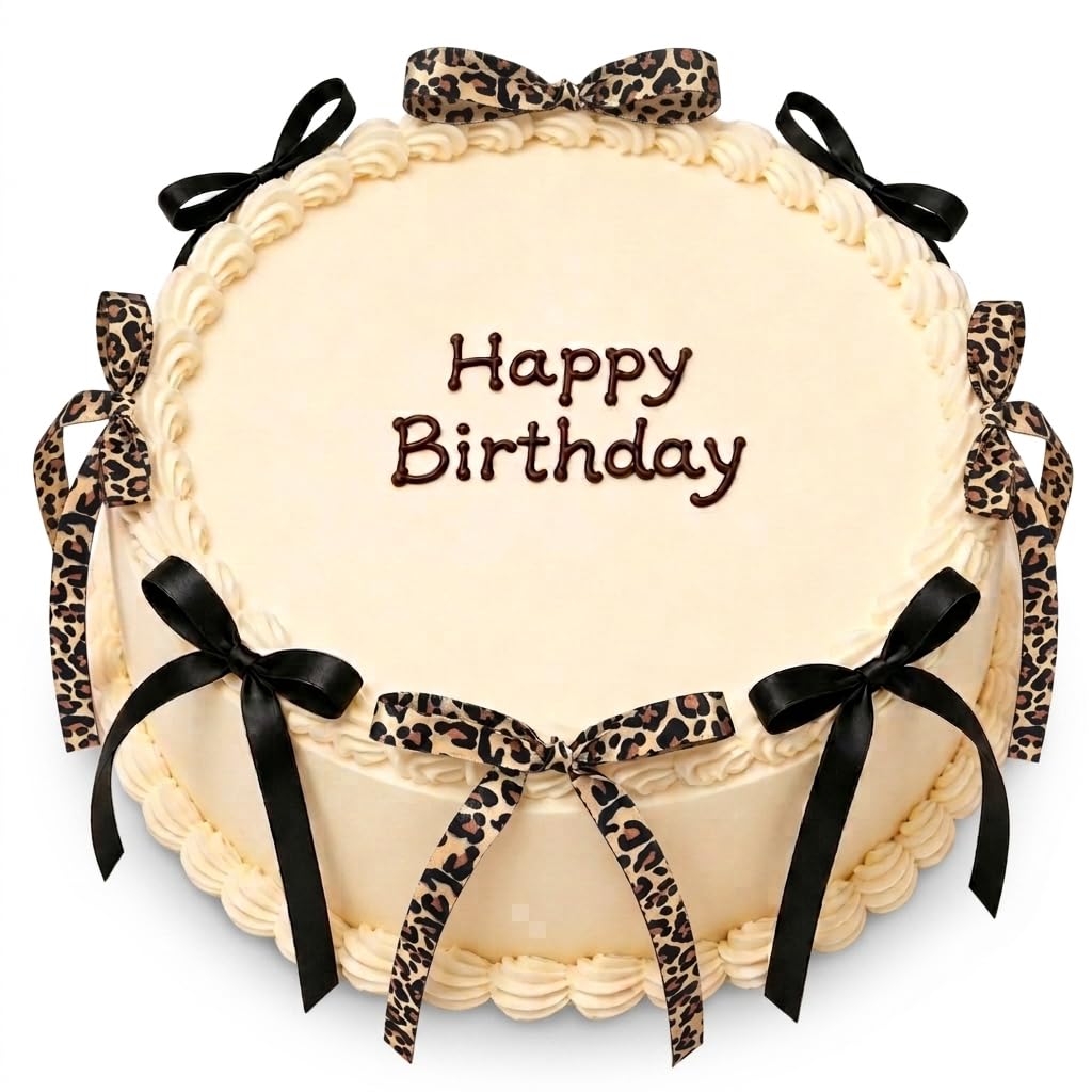 20Pcs Black Bow Cake Topper Cheetah Print Ribbon Leopard Party Decor | Cake bow 