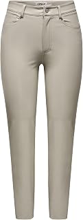 ONLY Women's Onlemily Hw St ANK Faux Leather PNT Noos Trousers, black, s