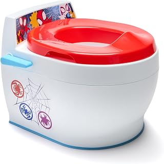 The First Years Spidey and his Amazing Friends Potty Training Toilet - 2-in-1 Potty &amp; Removable Toddler Toilet Seat Attachment with Flush Sounds - Includes Anti-Splash Seat and Non-Slip Grip